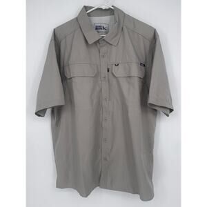 Eddie Bauer NWT Fishing Shirt Gray Woven Tech Button-Up